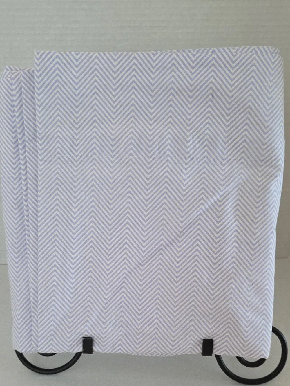 Ralph Lauren Periwinkle Blue White Chevron Cotton Twin Flat Sheet